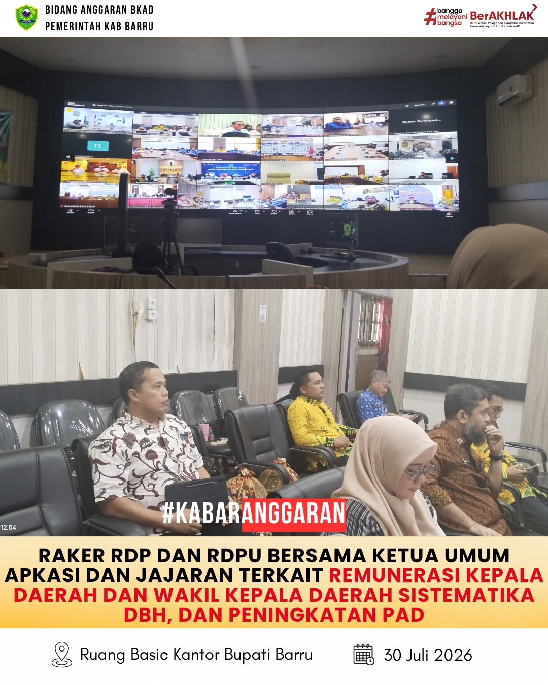 Sinergi Pemkab Barru dalam Rapat Dengar Pendapat Umum (RDPU) DPR RI secara Virtual